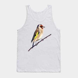 Goldfinch on a twig digital painting Tank Top